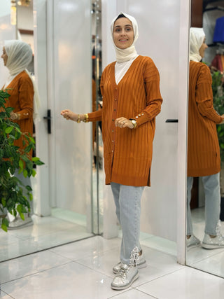 NY MEHLİKA ÇİZGİLİ SOĞUK İP HIRKA 3179