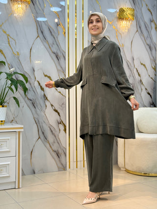 LARCH FERMUARLI CEP DETAYLI İPEK KUPRA 2'Lİ TAKIM 1114