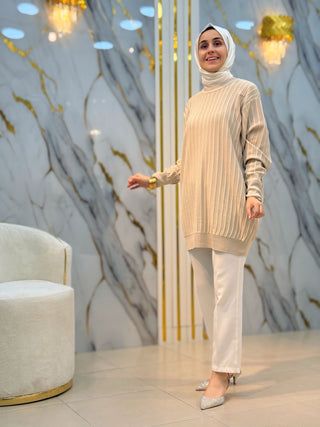 NY MEHLİKA ÇİZGİLİ SOĞUK İP TUNİK 3185