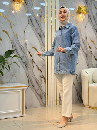 İKOLL TAŞLI DENİM KOT CEKET 33850