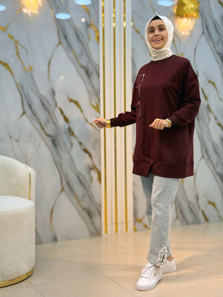 PUANE FERMUAR VE BONCUK DETAYLI TUNİK 10735