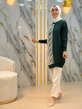 NY MEHLİKA ANGORA DETAYLI SOĞUK İP TUNİK 3284