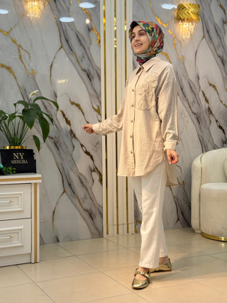 NY MEHLİKA YAKA ÇİÇEK İŞLEMELİ GÖMLEK 2901