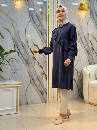 KADO TAŞLI VE FIRFIR DETAY TENSEL KUPRA TUNİK 262554