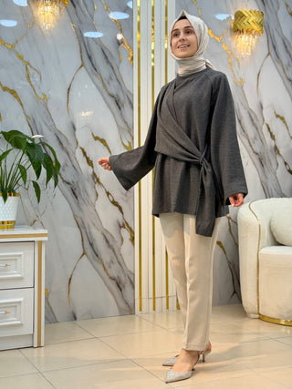 KETCHE YANDAN ŞALLI TUNİK 52410