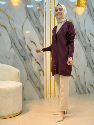 NY MEHLİKA DESENLİ SOĞUK İP HIRKA 3193