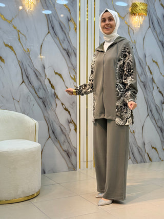 NY MEHLİKA DESENLİ KAPİŞONLU TAKIM 502