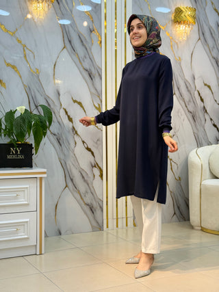 KADO YAKA VE KOL RİBANALI UZUN TUNİK 262642