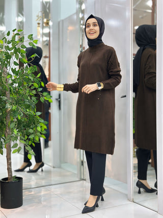 MEHLİKA KOLLARI BAKLAVA DESEN YUMOŞ TUNİK 7344