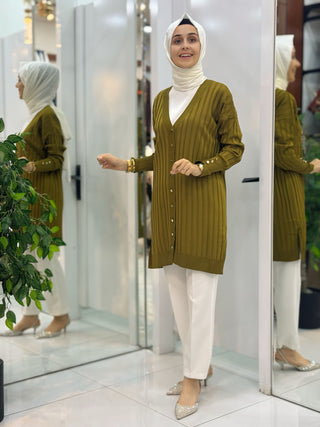 NY MEHLİKA ÇİZGİLİ SOĞUK İP HIRKA 3179
