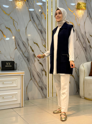 NY MEHLİKA ANGORA FERMUARLI YELEK 3381