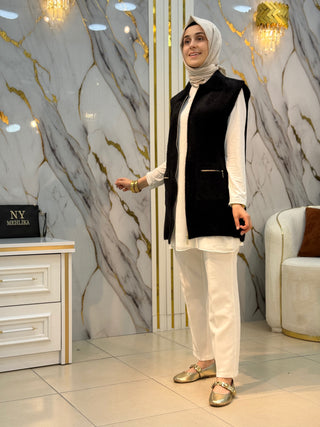 NY MEHLİKA ANGORA FERMUARLI YELEK 3381