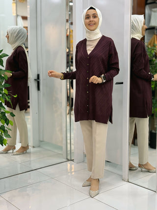 NY MEHLİKA V DESEN SOĞUK İP HIRKA 3207