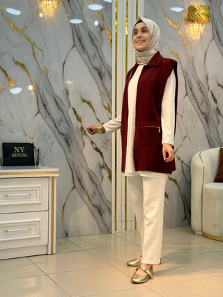 NY MEHLİKA ANGORA FERMUARLI YELEK 3381