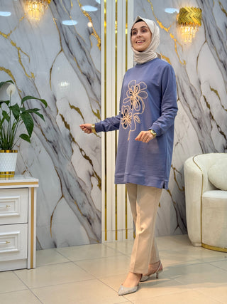KADO ÖNÜ ÇİÇEK DETAYLI TUNİK 262908