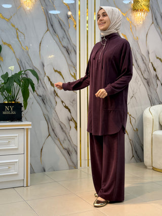 ALESYA YARIM FERMUARLI BAMBU PİKE TAKIM 5392