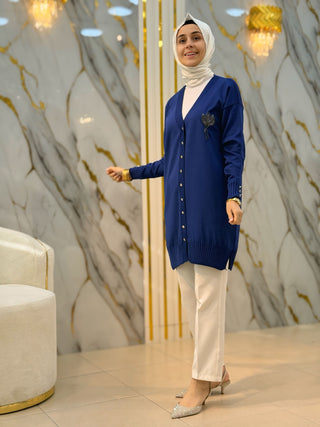 NY MEHLİKA LALE İŞLEME SOĞUK İP HIRKA 3260