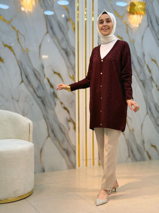 NY MEHLİKA İNCİ DÜĞME DETAY HIRKA 9148