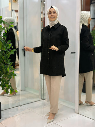BERELANCE NUBUK TAŞ İŞLEME TUNİK 7215