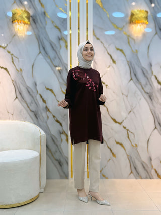 NY MEHLİKA PAYET İŞLEMELİ TUNİK 0019