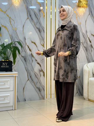 AYŞE AKAY FERMUARLI CEKETLİ 2'Lİ TAKIM 1028