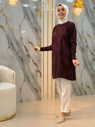 NY MEHLİKA ZİGZAG DETAY SOĞUK İP TUNİK 3183