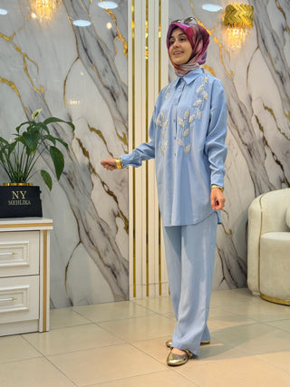 EYLÜL YAPRAK İŞLEMELİ MODAL TAKIM 2170