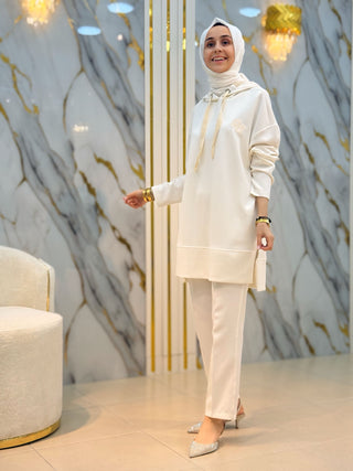 PUANE BASIC KAPİŞONLU TUNİK 10615