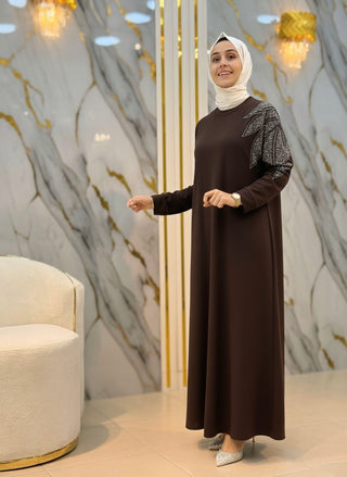 KADO OMUZ TAŞ İŞLEMELİ ELBİSE 257150