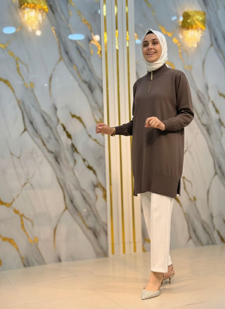 KADO YAKA FERMUARLI TRİKO TUNİK 2725015