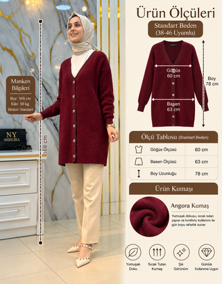 NY MEHLİKA ANGORA DÜĞMELİ HIRKA 3393