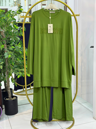 İKOLL BASKI DETAYLI RAHAT KESİM 2'Lİ TAKIM 32960