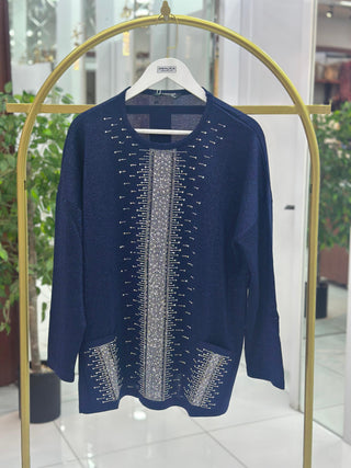MEHLİKA  KENDİNDEN SİMLİ TAŞLI BLUZ 14299