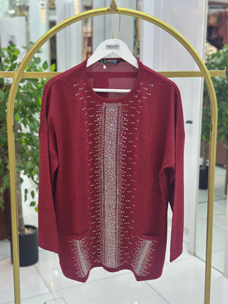 MEHLİKA  KENDİNDEN SİMLİ TAŞLI BLUZ 14299