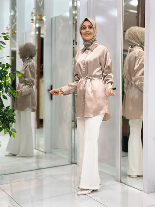 ESSE YAKASI TAŞ İŞLEMELİ  GÖMLEK 3250