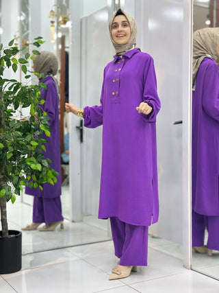 AYŞE AKAY MODA YAKA ÇITÇITLI 2'Lİ TAKIM 9022