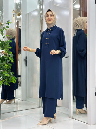 AYŞE AKAY MODA YAKA ÇITÇITLI 2'Lİ TAKIM 9022