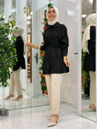 ESSE MODERN STİL BELİ KEMERLİ GÖMLEK 3228