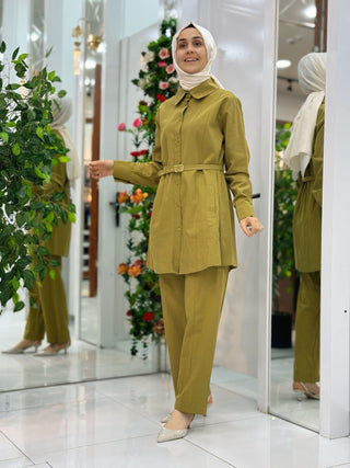 MEHLİKA KEMER DETAYLI ZARİF TAKIM 22724