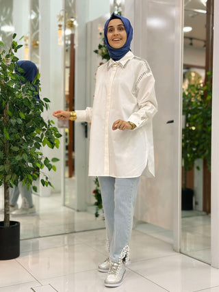 ESSE OMUZ VE YAKA TAŞLI GÖMLEK 3254