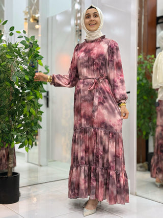 AYŞE AKAY ÇİÇEKLİ ELBİSE A5122