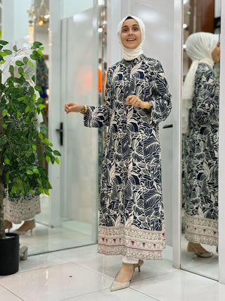 AYŞE AKAY DESENLİ UZUN TUNİK 12010