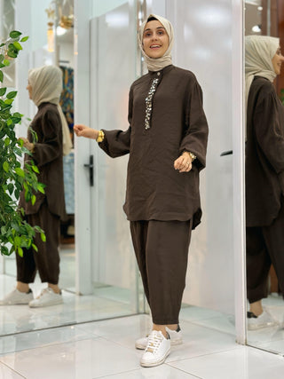 PUANE YAKA DETAYLI 2'Lİ TAKIM 14307