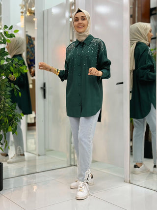 NY MEHLİKA TAŞ İŞLEMELİ GÖMLEK 2207