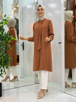 ALESYA KREP YAKA BAĞLAMA TUNİK 2417