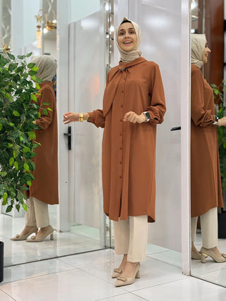ALESYA KREP YAKA DETAYLI TUNİK 2420