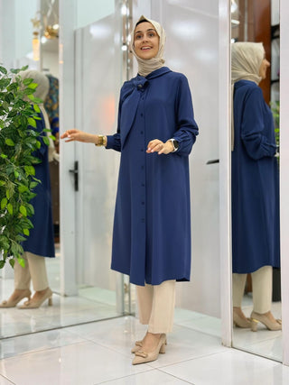 ALESYA KREP YAKA DETAYLI TUNİK 2420