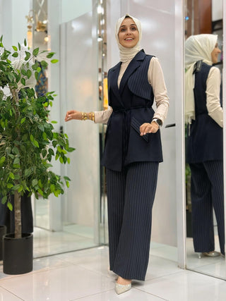 NY MEHLİKA ÇİZGİLİ BAĞLAMALI 2'Lİ TAKIM 7226