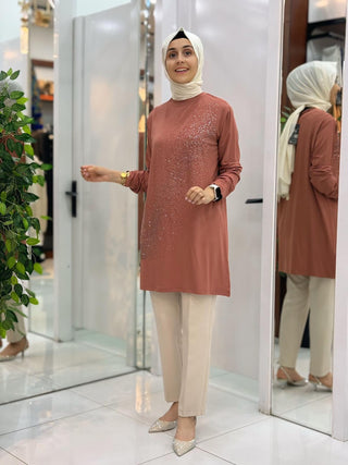 AYŞE AKAY MODA TAŞLI TUNİK A 5125