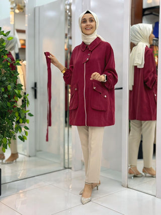PLİSE KEMERLİ FERMUARLI GİY ÇIK 24311